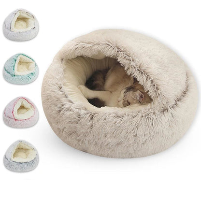 Round Plush Cat & Dog Bed