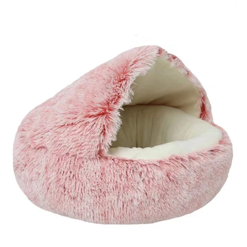 Round Plush Cat & Dog Bed