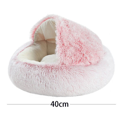 Round Plush Cat & Dog Bed