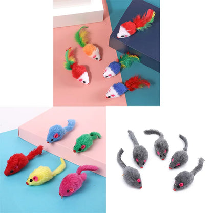 10Pcs Plush Interactive Cat Mice