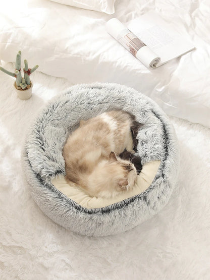 Round Plush Cat & Dog Bed