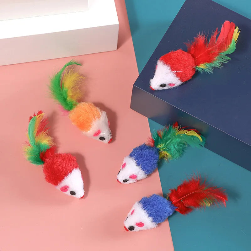 10Pcs Plush Interactive Cat Mice