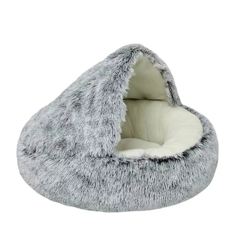 Round Plush Cat & Dog Bed