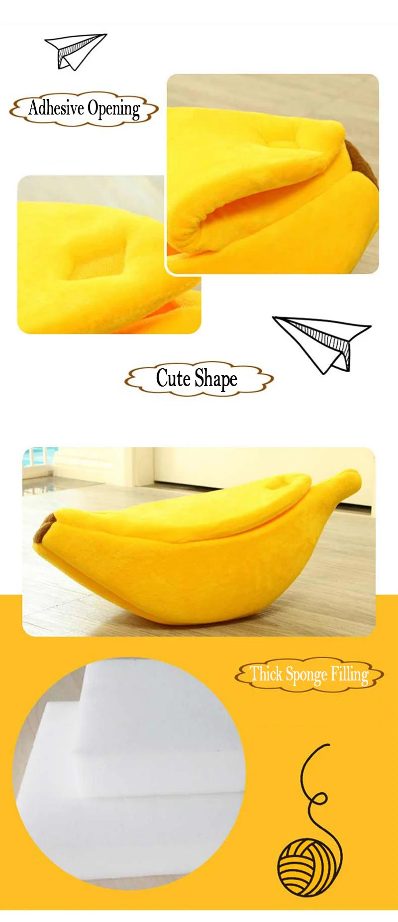 Banana Shaped Pet Bedding