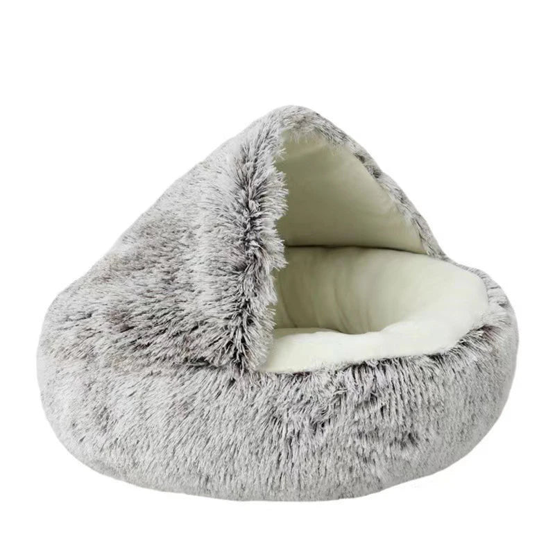 Round Plush Cat & Dog Bed